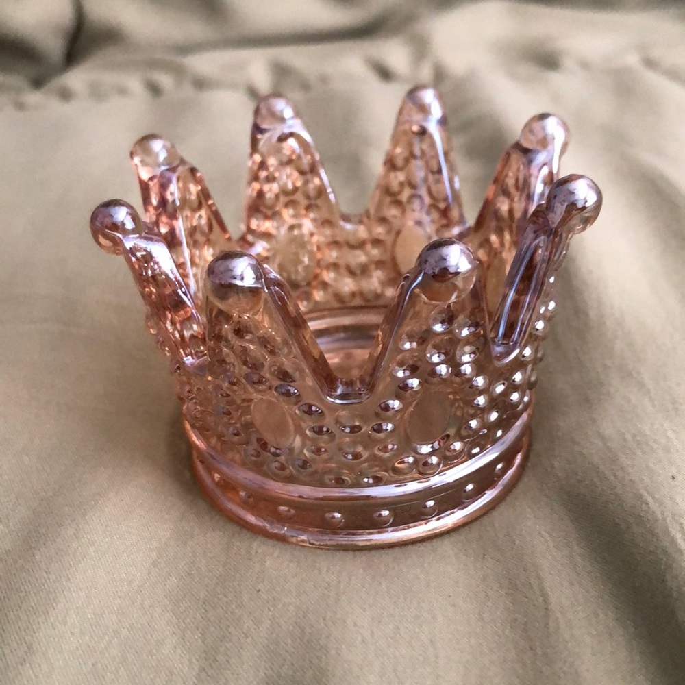 Glass Crown Candle Holder